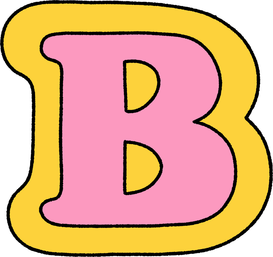 Ransom note letter alphabet uppercase B